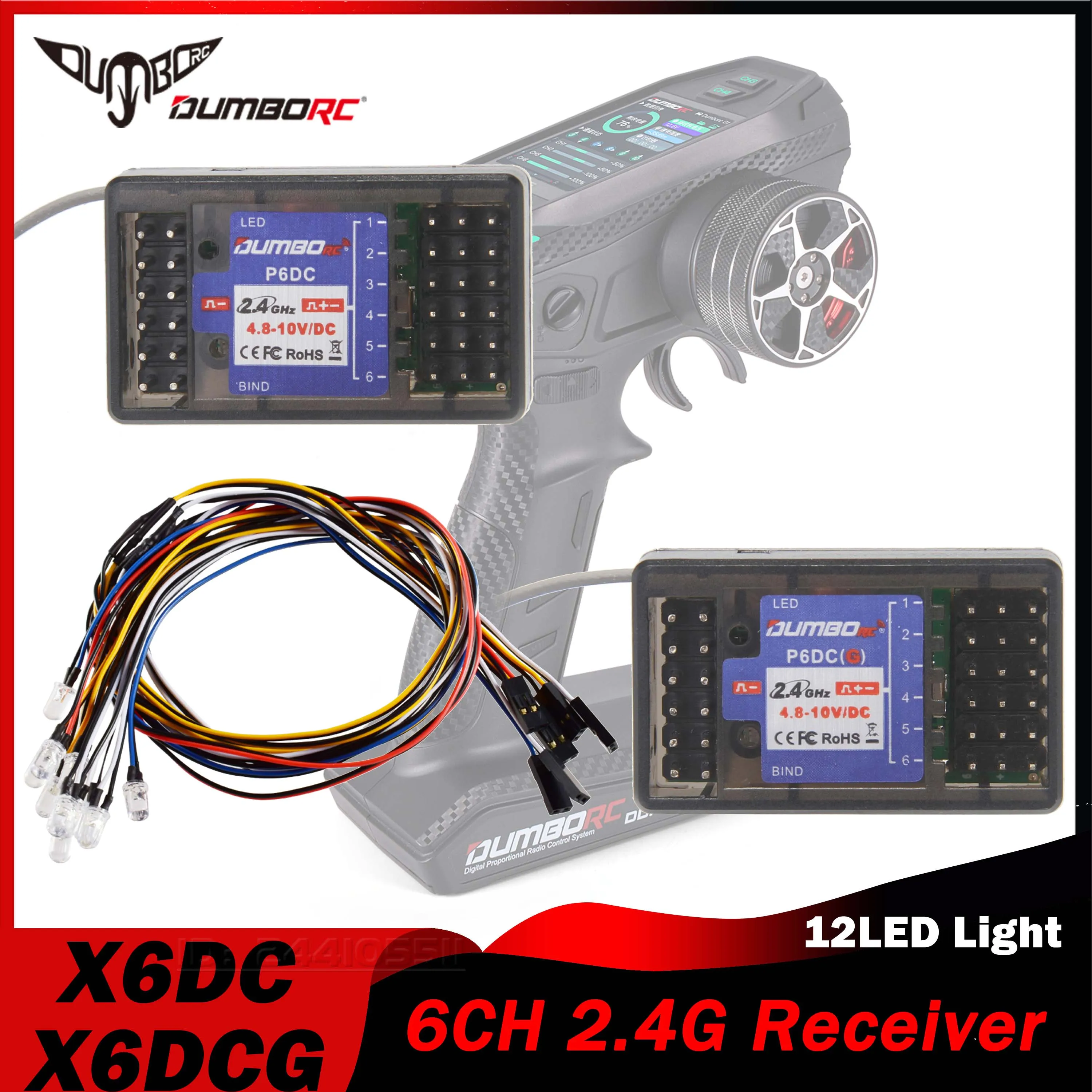Joystick Rc Drone - DUMBORC 6CH P6DC P6DCG Gyro Receiver