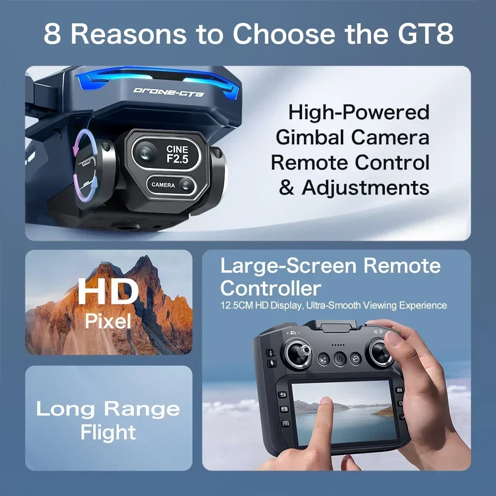 Drone 4K HD GT8 Camera Obstacl - Drone Gt8 Rc review and price