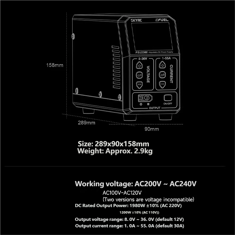 SKYRC PSU2000 1980W Adjustable - Drone Switch Rc review and price