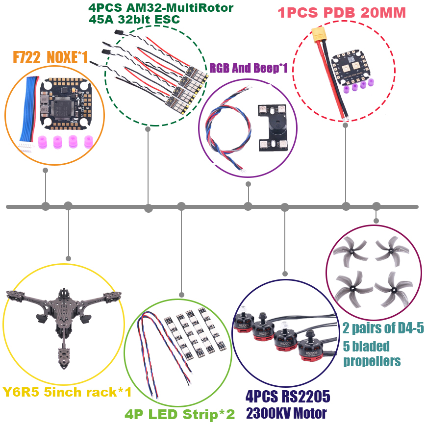 B-CUBE Y6R5 5inch FPV Drone Fr - Drone Frame 5 Inch review and price
